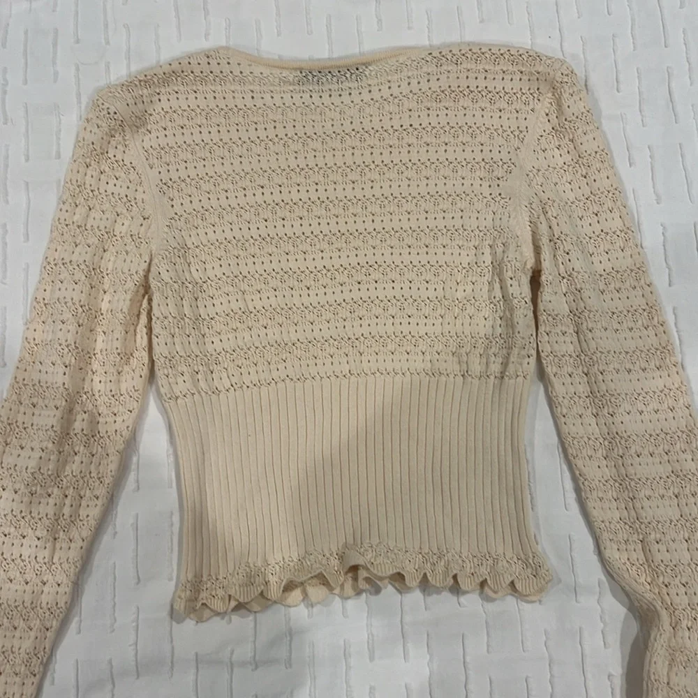 Zara knit top with detail on top size M